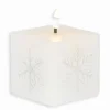 Bougie LED cubique flocon argenté