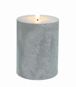 Bougie LED cylindrique cire et ciment