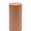 Bougie LED cylindrique plastique terracotta H 20 cm