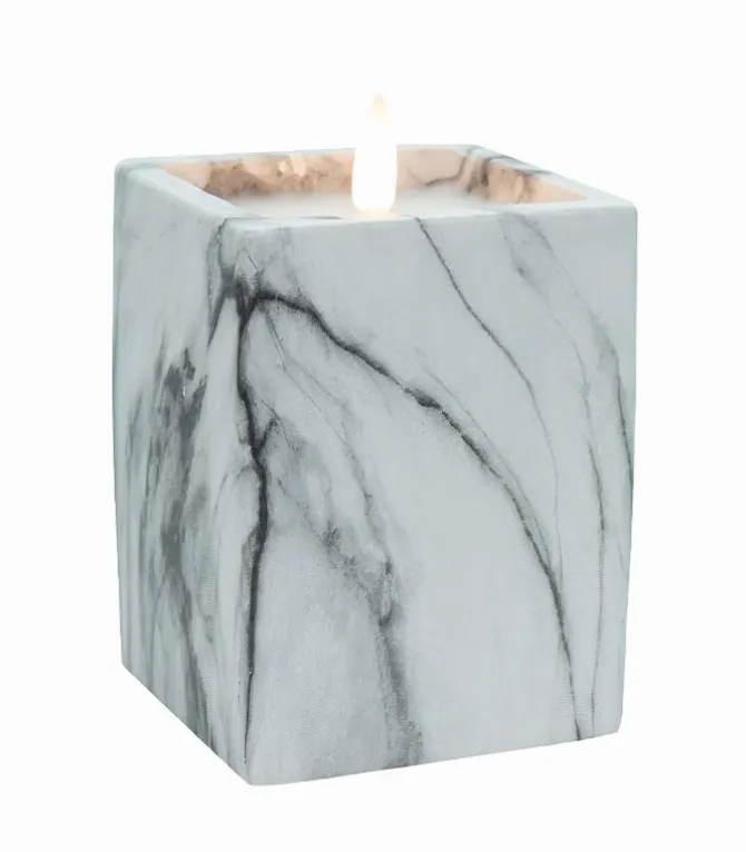 Bougie LED rectangulaire façon marbre