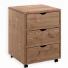 Caisson bureau pin massif 3 tiroirs MALMOE