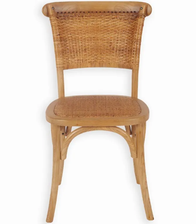 Chaise bistrot orme & rotin HEPBURN