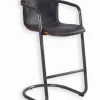 Chaise de bar métal et cuir CLARK
