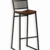 Chaise haute métal et teck GADO