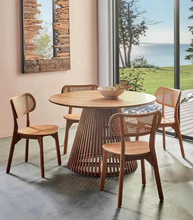 Chaise teck & rotin SOLANA