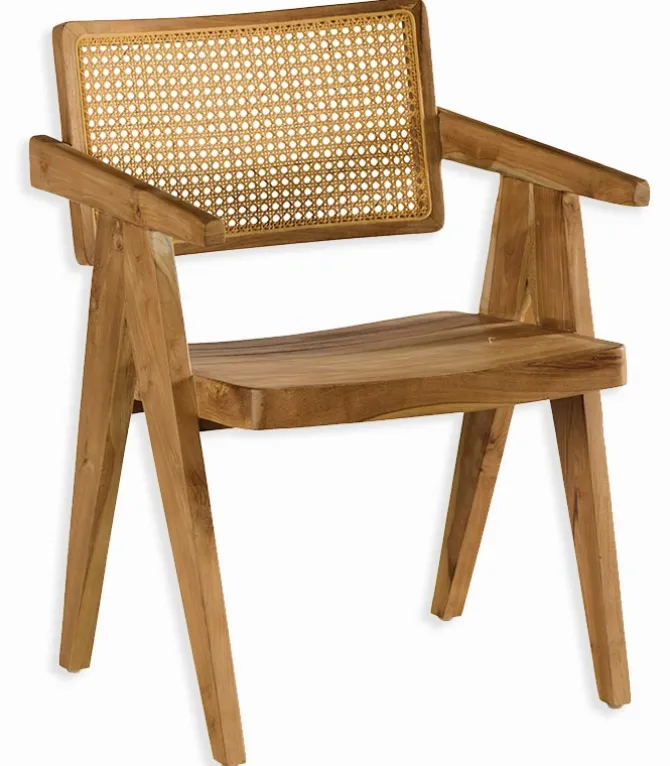 Chaise teck & rotin VENTA