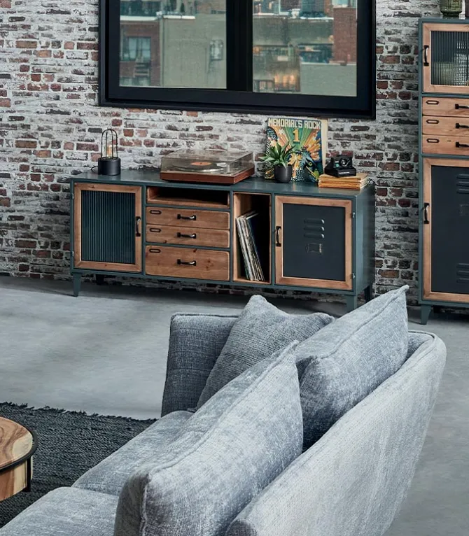 Commode basse MINDY 2 tiroirs