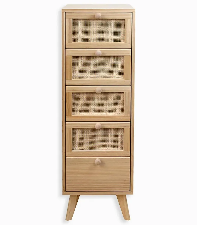 Commode bois 5 tiroirs TONLE