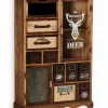 Commode en bois avec tête de cerf – WENDY