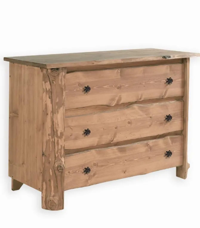 Commode pin massif ciré 3 tiroirsTOUNDRA