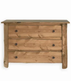 Commode pin massif ciré 3 tiroirsTOUNDRA