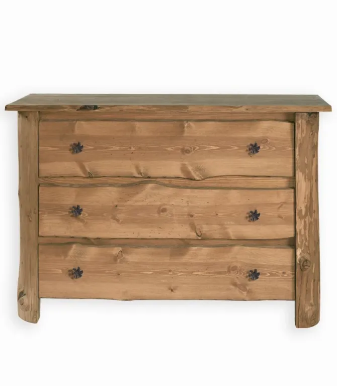 Commode pin massif ciré 3 tiroirsTOUNDRA