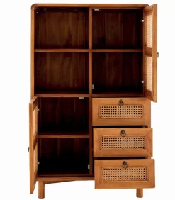 Enfilade teck massif CARAWA 2 portes 3 tiroirs