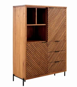 Enfilade teck massif CROXTON 2 portes 3 tiroirs
