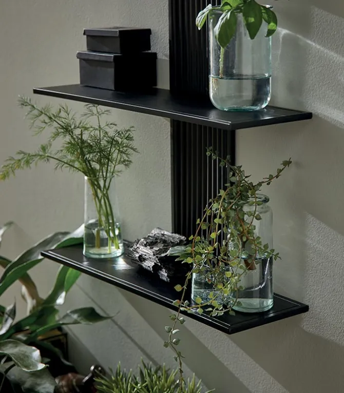 Etagère murale CORK en fer laqué noir