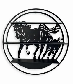 Etagère murale CORK motif chevaux