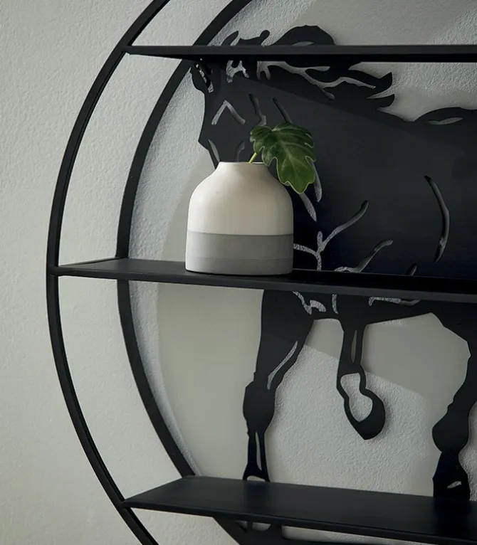 Etagère murale CORK motif chevaux
