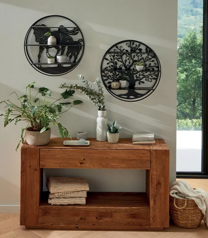 Etagère murale CORK motif chevaux