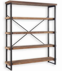 Etagère vieux pin recyclé et métal ATELIER