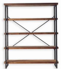 Etagère vieux pin recyclé et métal ATELIER