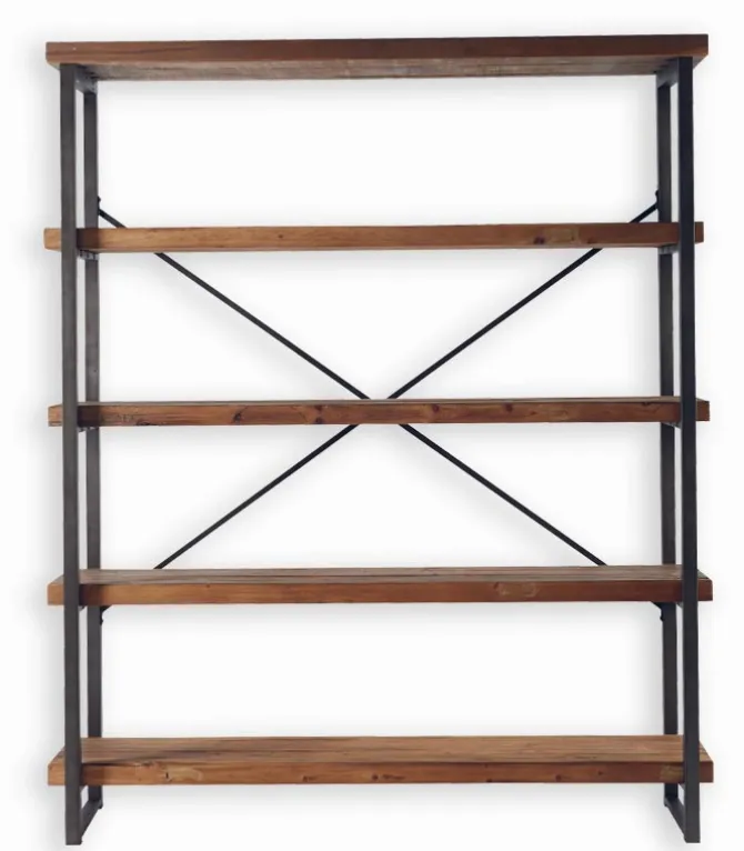 Etagère vieux pin recyclé et métal ATELIER