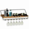 Etagère à vin murale en bois avec range-verres