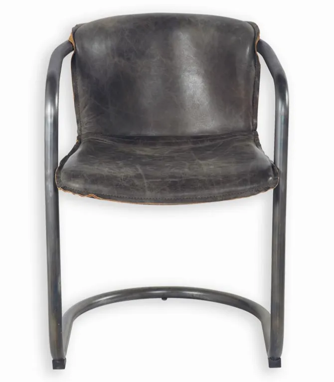 Fauteuil cuir et métal CLARK