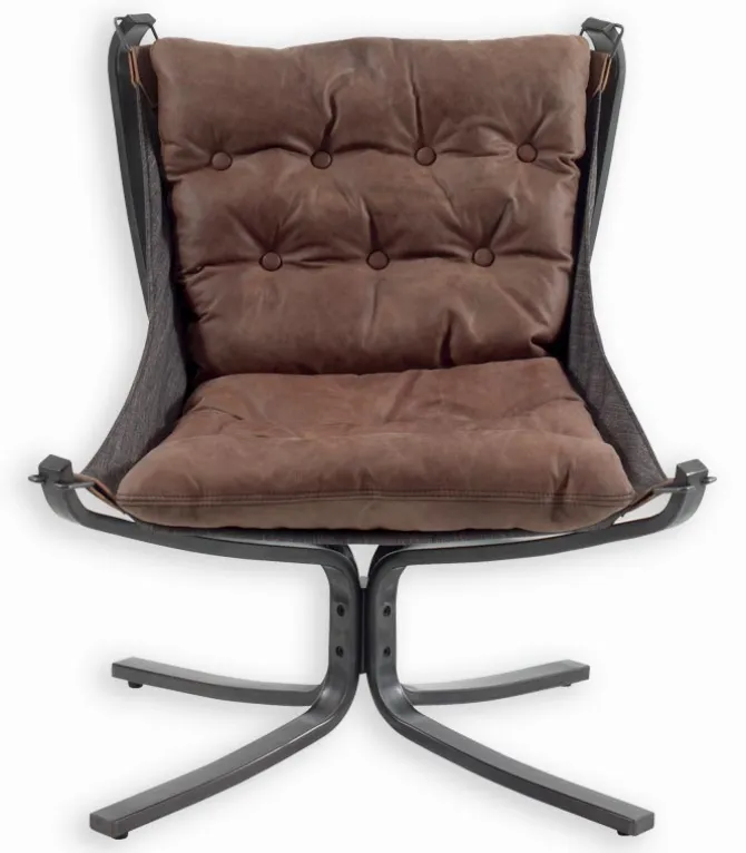 Fauteuil cuir et métal NORMAN