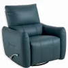 Fauteuil relax tournant cuir bleu WINDLEY