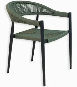 Fauteuil rotin et alu empilable OULU