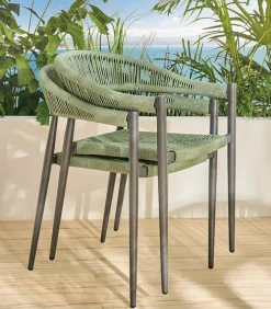 Fauteuil rotin et alu empilable OULU