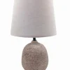 Lampe céramique marron abat-jour tissu
