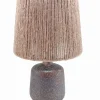 Lampe céramique noir abat-jour corde PM