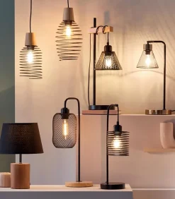 Lampe métal noir conique