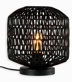 Lampe rotin noir BUDI