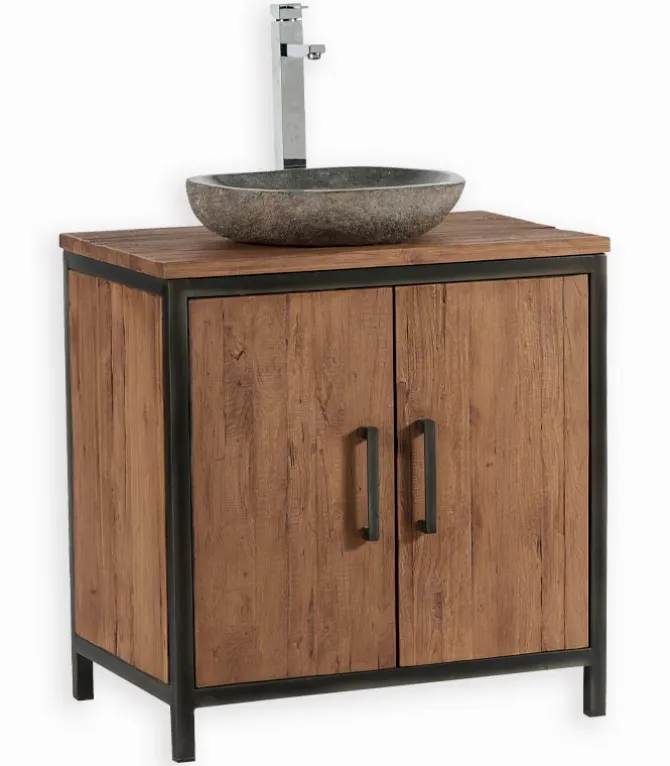 Meuble teck avec vasque pierre BROWTON