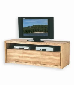 Meuble TV frêne massif 2 portes HARTFORD