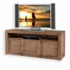 Meuble TV pin massif 3 portes coulissantes MOVING