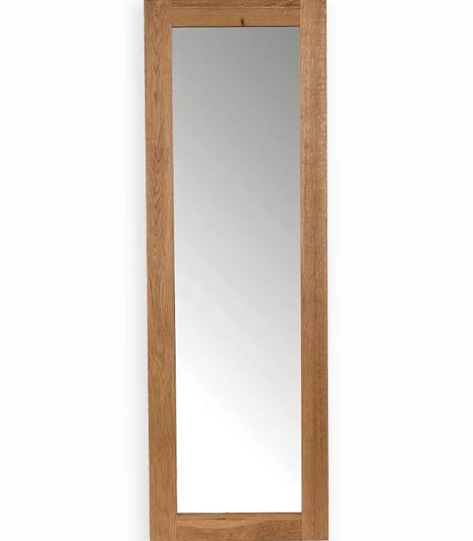 Miroir long encadrement chêne