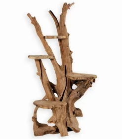 Porte-plantes teck 4 plateaux