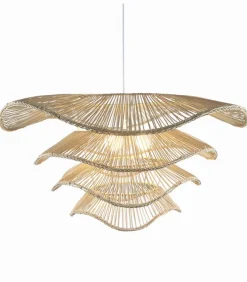 Suspension naturelle rotin MULTI-NIVEAUX Ø 80 cm
