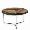 Table basse bois de bateau ronde DUSTIN Ø 80 cm