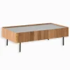 Table basse teck recyclé NEVADA 2 tiroirs