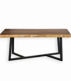 Table bois de suar pieds métal KUMA