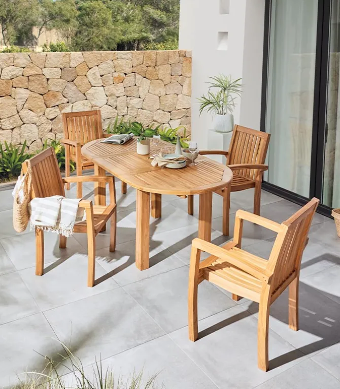 Table de jardin ovale avec allonge PAPEETE