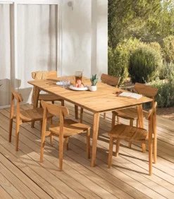 Table de jardin rectangulaire en teck FEROE
