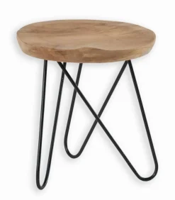 Tabouret assise teck