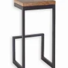 Tabouret haut métal et bois WESTMOUNT