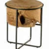 Tabouret teck & métal RUNA